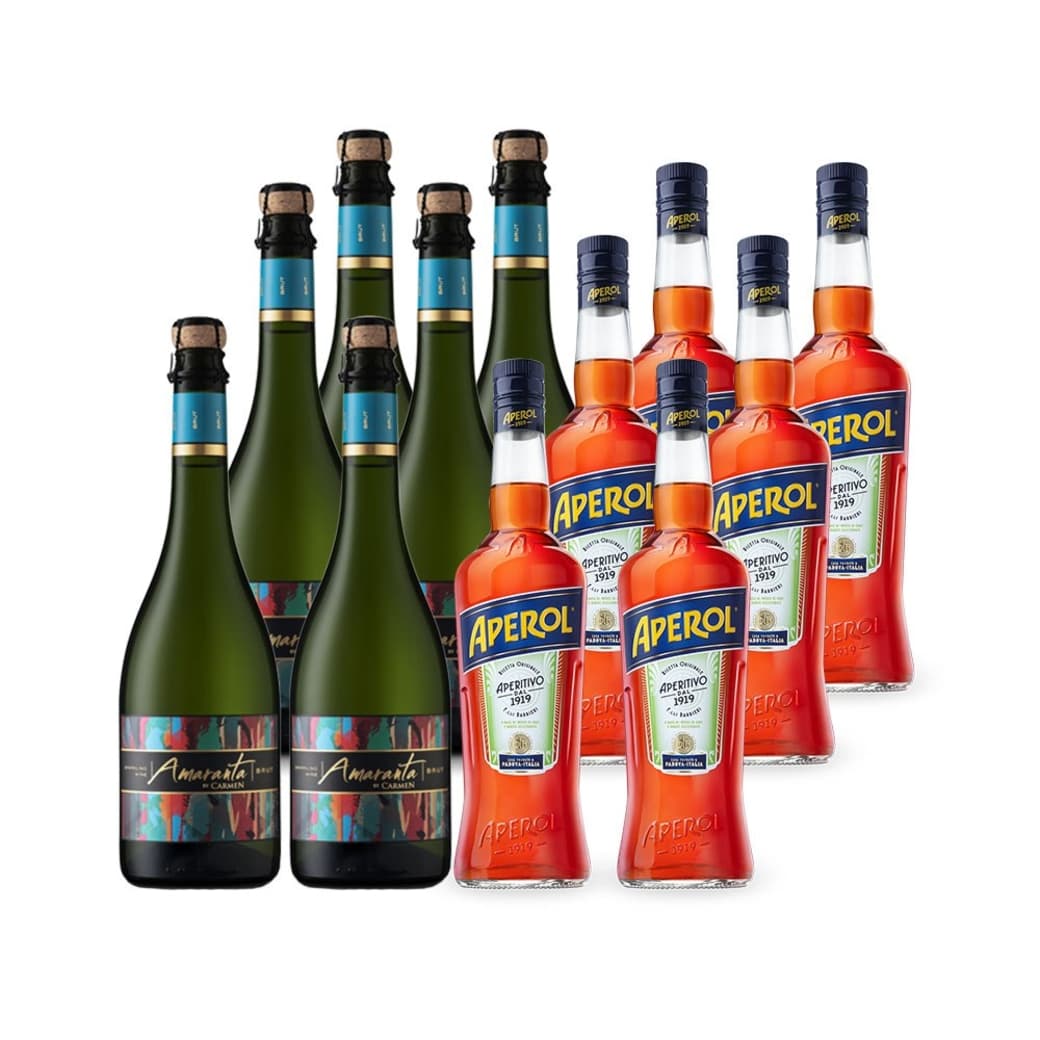 CAJA AMARANTA APEROL:  6x Espumante Amaranta Brut 750cc + 6x Licor Aperol 750cc_1