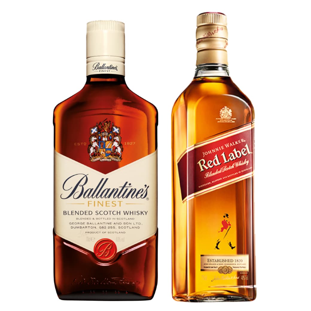 PACK BALLANTINES JOHNNIE WALKER: Whisky Ballantines Finest 750cc 40º alc. + Whisky Johnnie Walker Red Label 750cc 40º alc._1