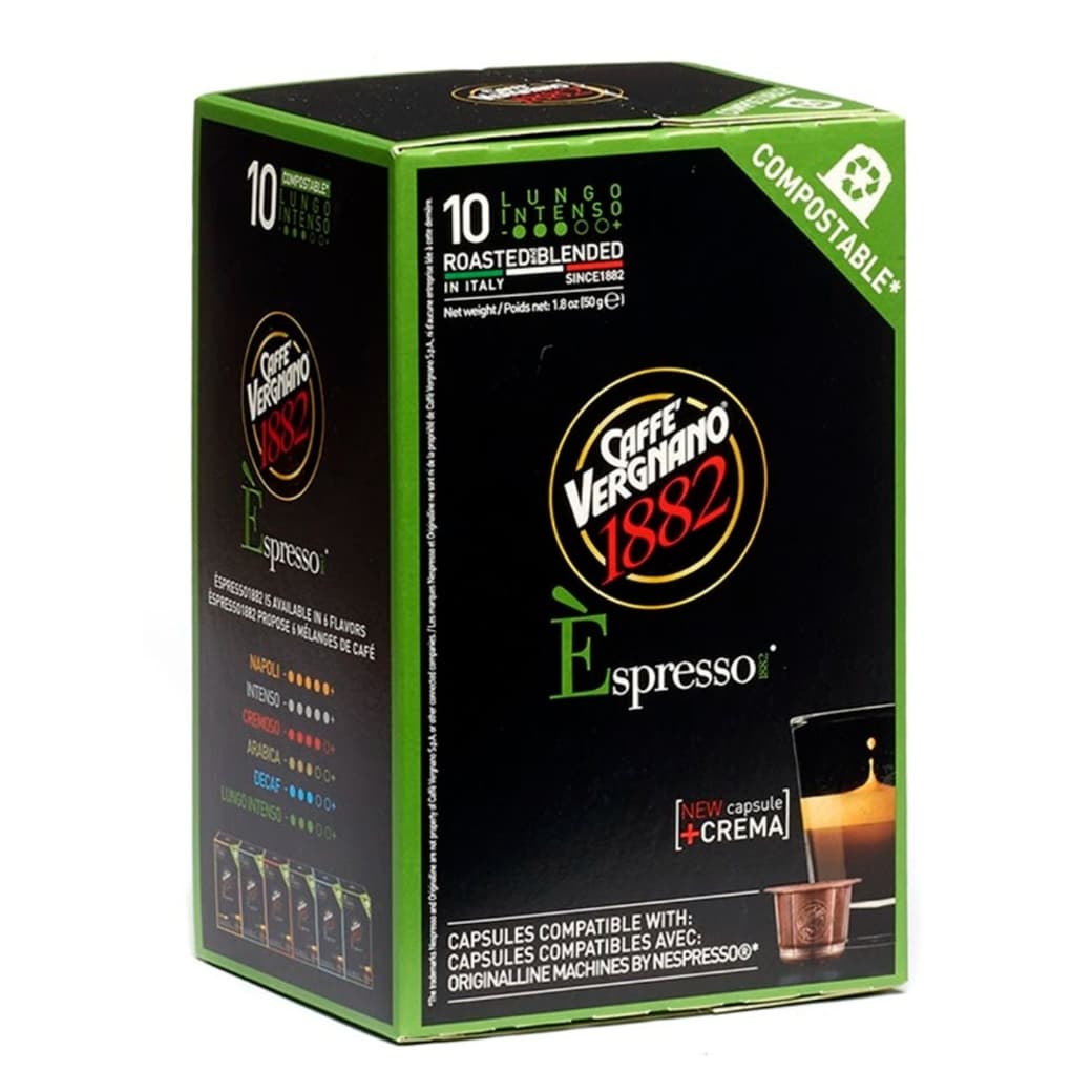 Cápsulas Café Compostable Vergnano Lungo Intenso Nespresso® Compatible (10 Cápsulas)_1