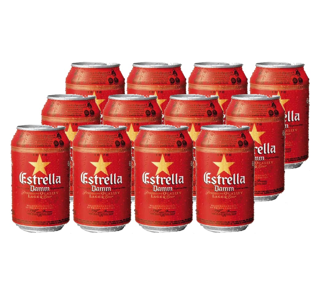 12x Cerveza Estrella Damm en Latas 330cc_1