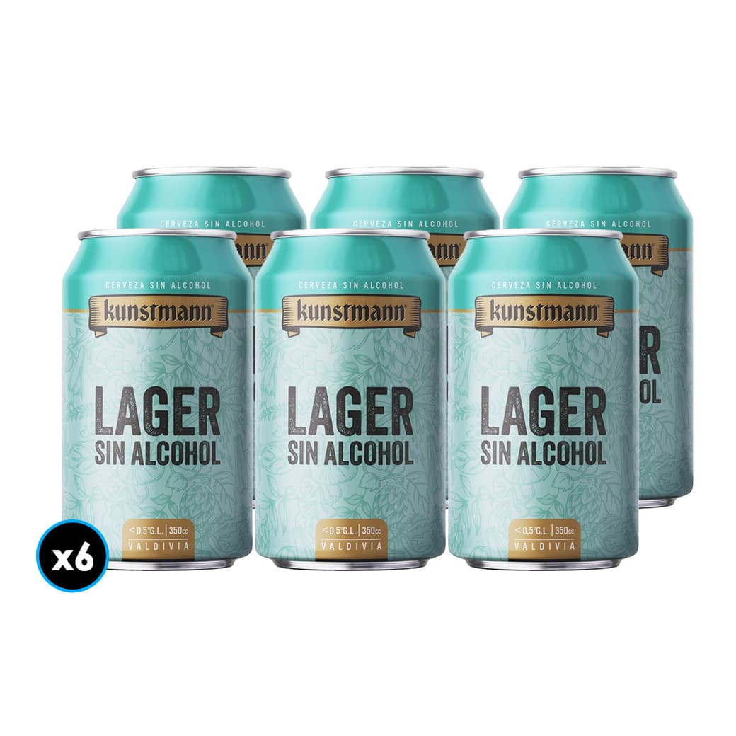 6x Cerveza Kunstmann Sin Alcohol en Lata 350cc_1