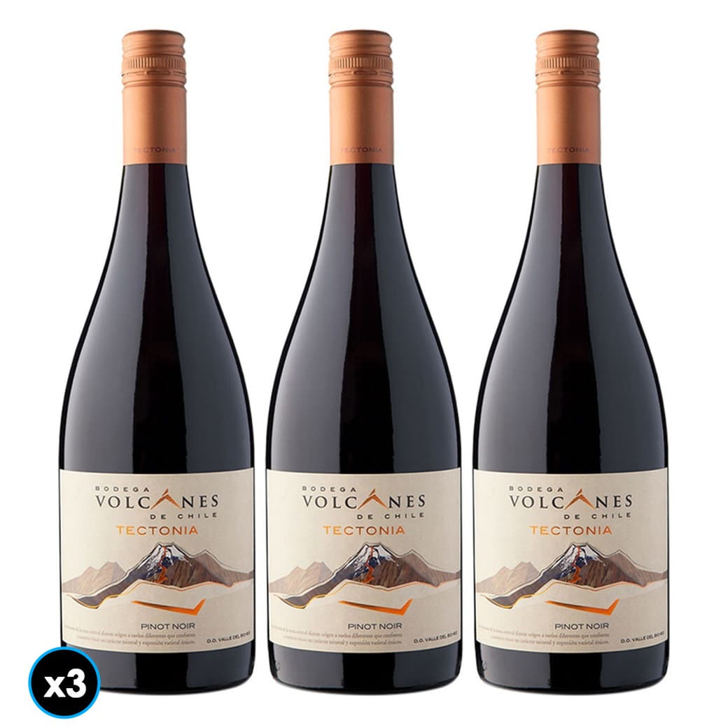 3x Vino Volcanes de Chile Tectonia Pinot Noir 750cc_1