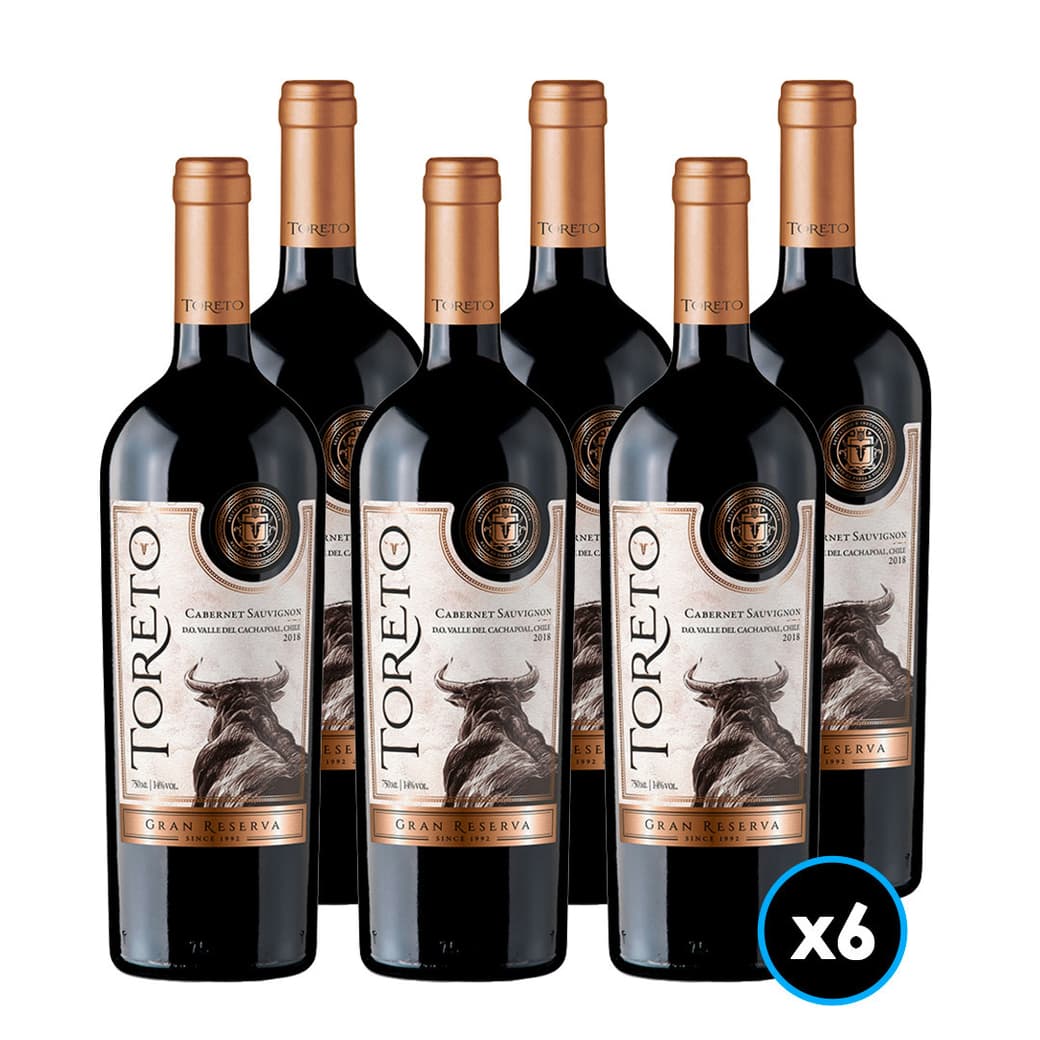 6x Vino Toreto Gran Reserva Cabernet Sauvignon 750cc_1