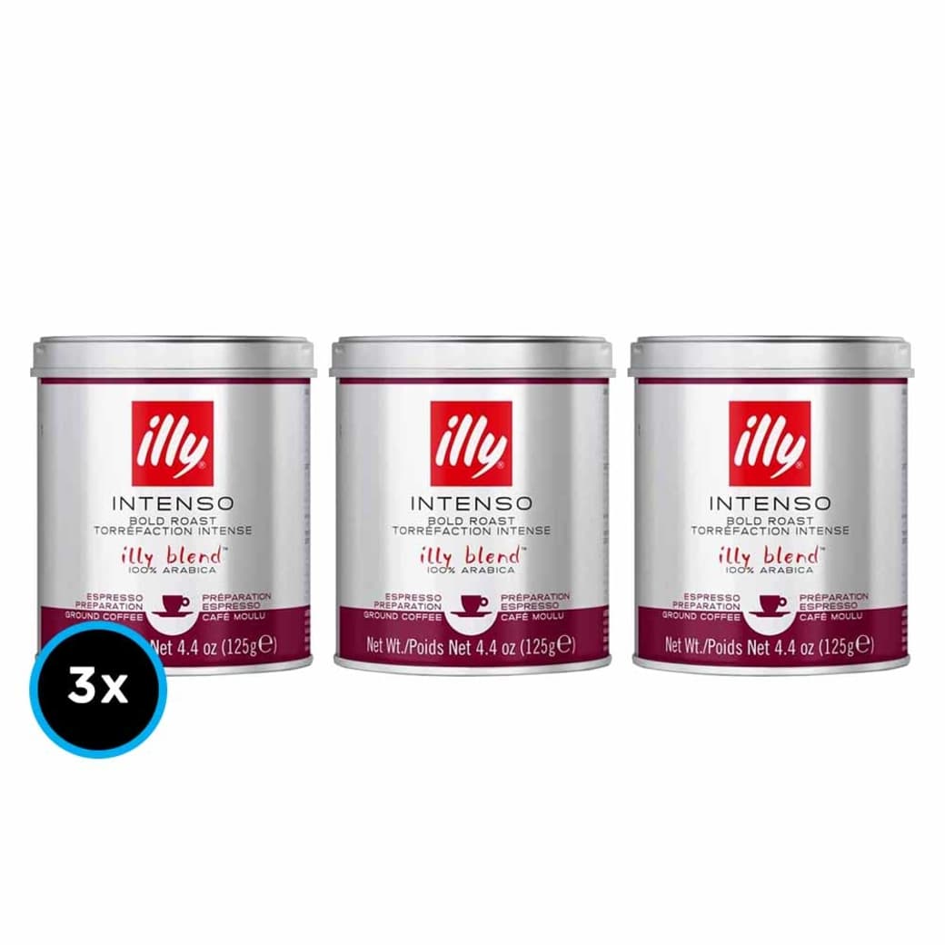 3x Café illy Molido Tostado Intenso 125grs_1