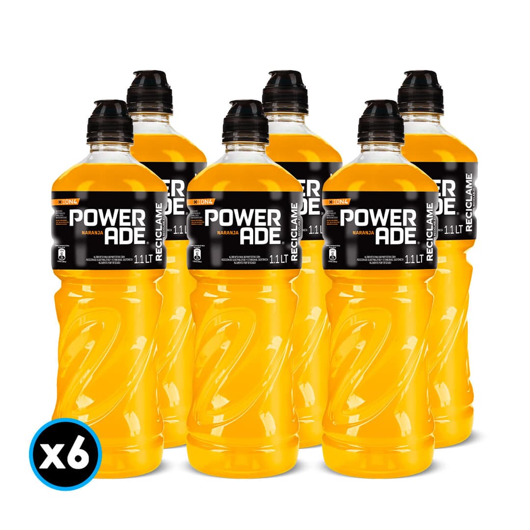 6x Bebida Isotónica Powerade Naranja 1.1 Litros_1