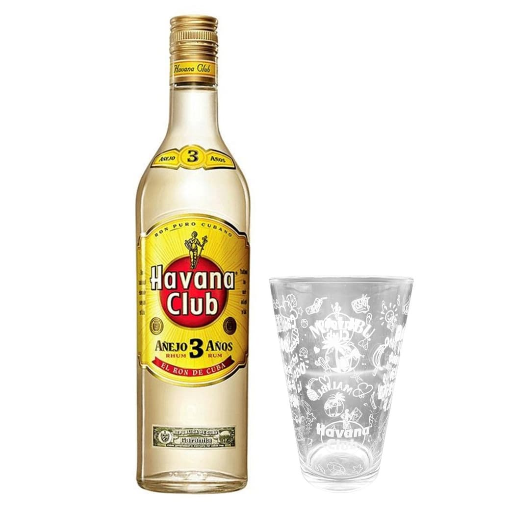 PACK HAVANA N°1: 1x Ron Havana Club 3 Años 700cc 40º alc. + 1x Vaso Havana_1