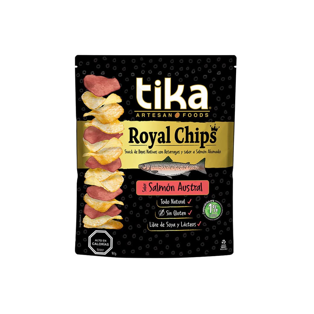 Papas Tika Chips Royal Salmón Austral 180 gramos_1