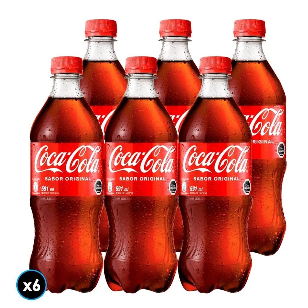 6x Bebida Coca-Cola Botella 591cc_1