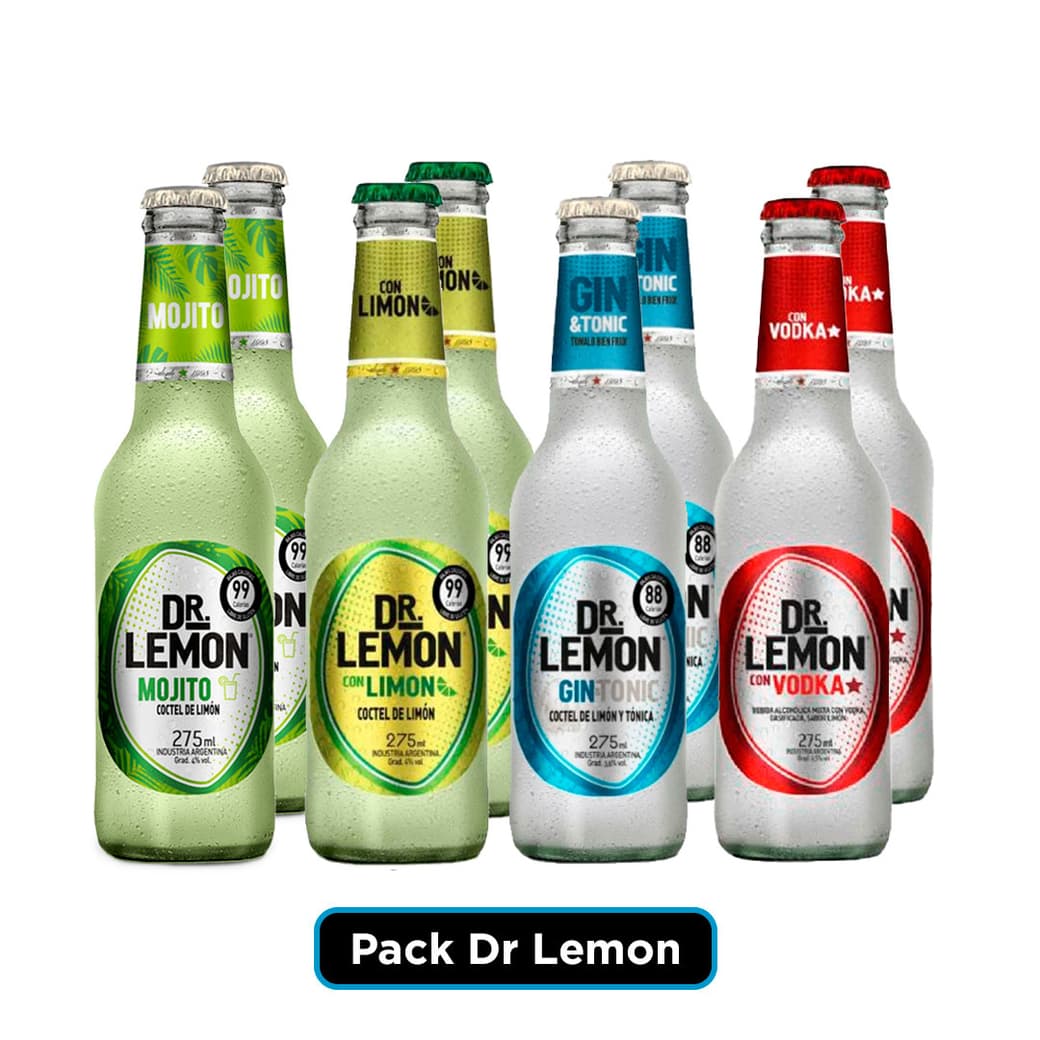 Pack Variedades Dr Lemon: 2x Mojito + 2x Vodka + 2x Gin Tonic + 2x Limón_1