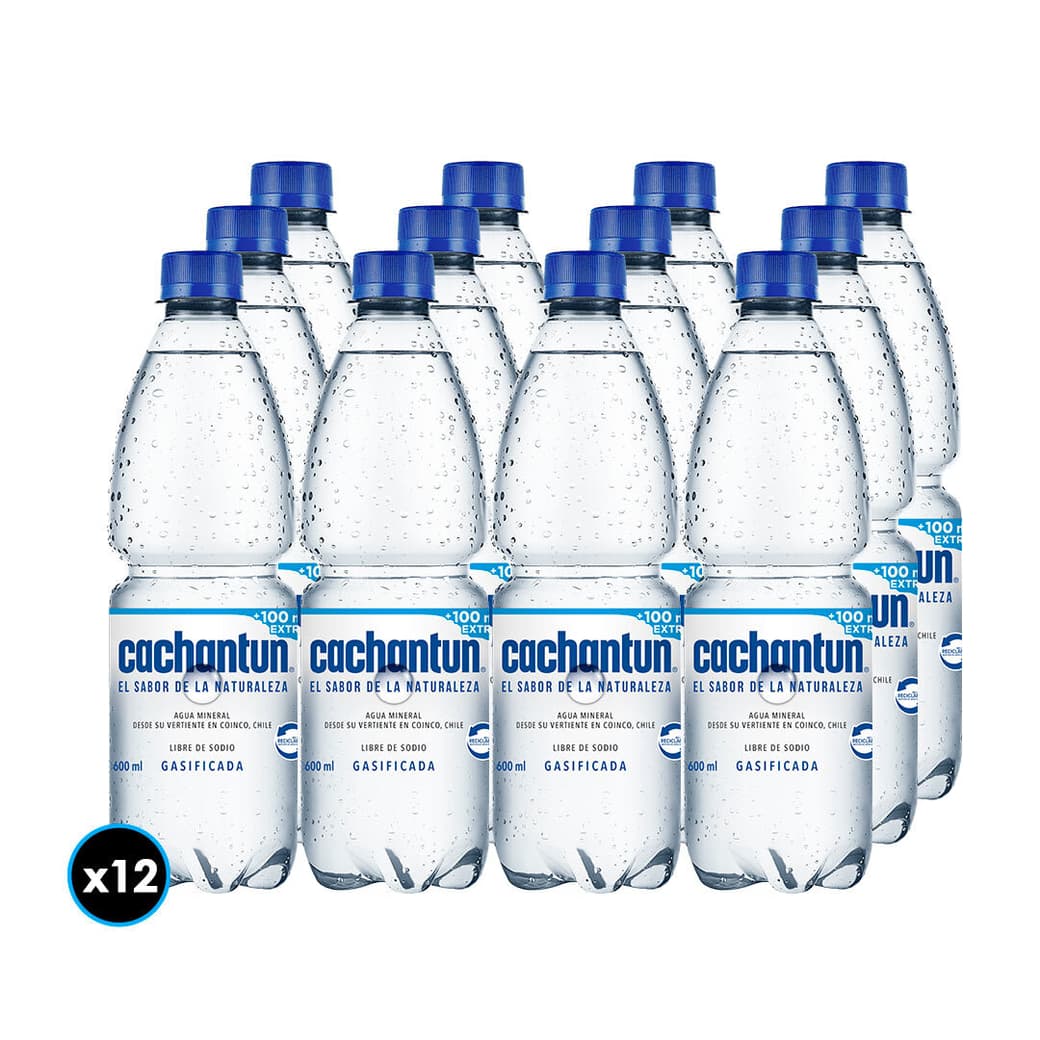 12x Agua Mineral Cachantun Con Gas 600cc _1