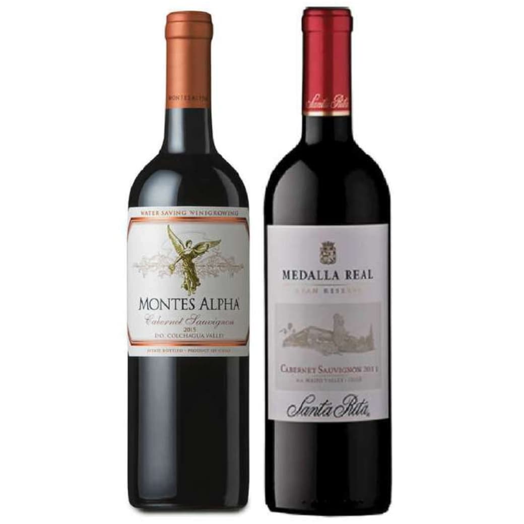 PACK DUO VINOS Nº4: Vino Montes Alpha Cabernet Sauvignon 750cc + Vino Medalla Real Gran Reserva Cabernet Sauvignon 750cc_1