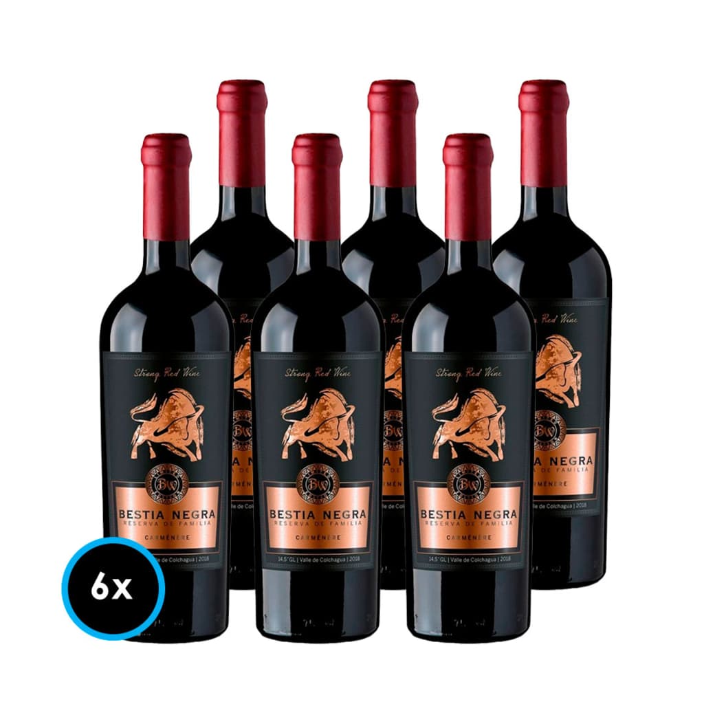 CAJA BESTIA NEGRA (Carmenere): 6x Vinos Bestia Negra Carmenere 750cc_1