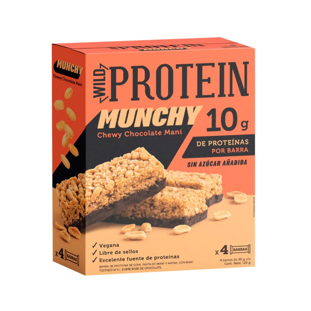 Barritas Munchys Wild Foods Chocolate Maní 4 Unidades_1