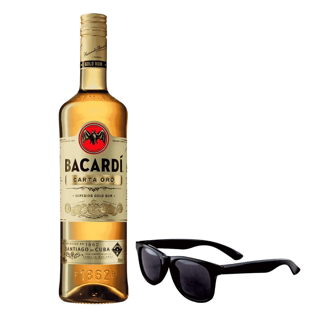 PACK BACARDI N° 11: 1x Ron Bacardi Carta Oro 750cc + 1x Lentes de Sol Bacardi _1