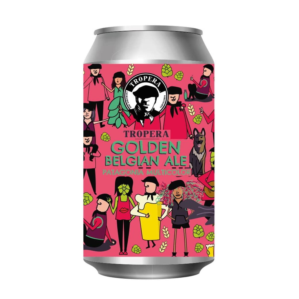 Cerveza Tropera Patagonia Multicolor Golden Belgium Ale en Lata 355cc_1
