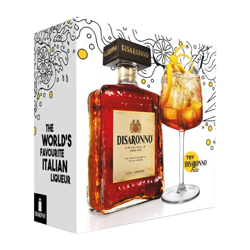 KIT Licor Amaretto Disaronno 700cc + Copa Fizz_1