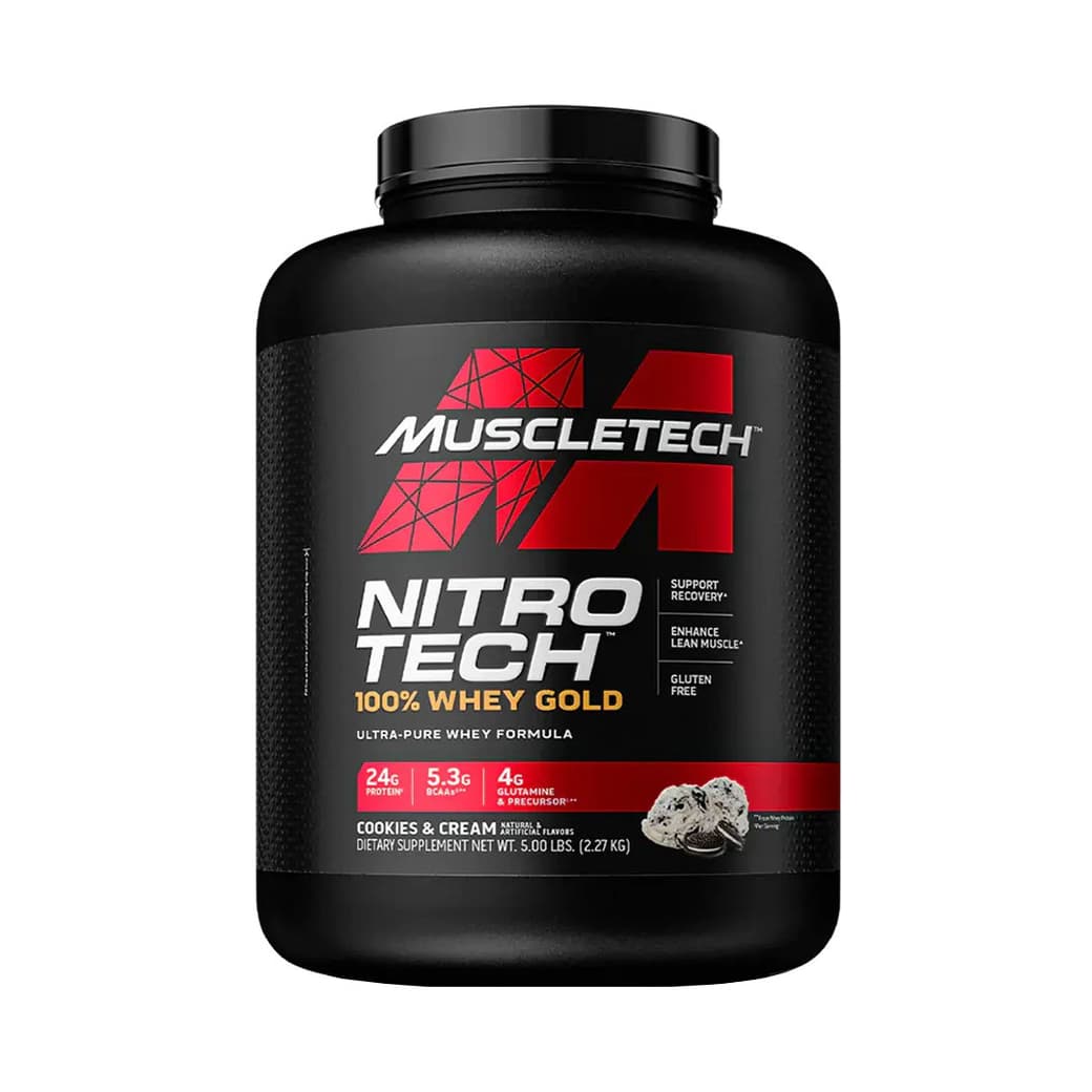 Proteína100% Whey Muscletech Nitro Tech Gold Cookies and Cream 5 Lb  _1