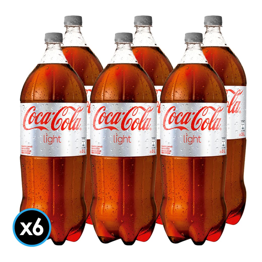 CAJA COCA COLA LIGHT 3LT: 6x Bebida Coca Cola Light 3 Litros_1