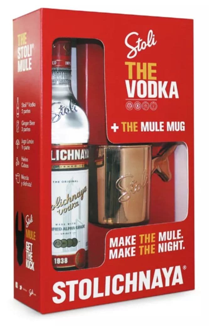 Vodka Stolichnaya 750cc 40º alc. + Vaso Estilo The Mule Mug_1