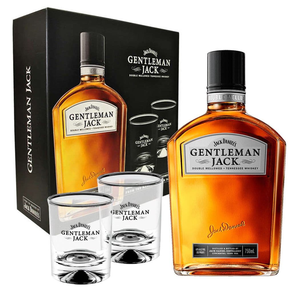 Whiskey Gentleman Jack Daniels 750cc 40º alc. + 2 vasos_1