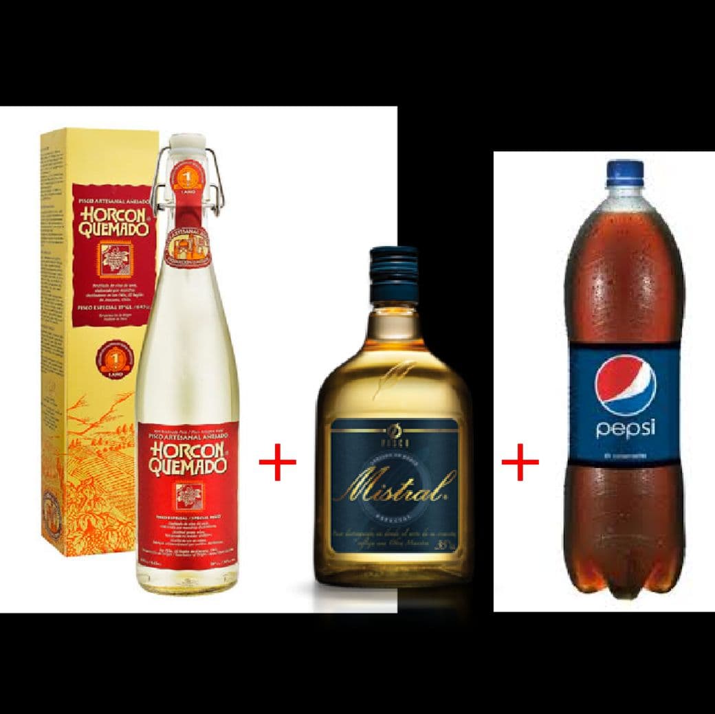 Pisco Horcón Quemado + Pisco Mistral 35 + Pepsi 2.5 lts_1