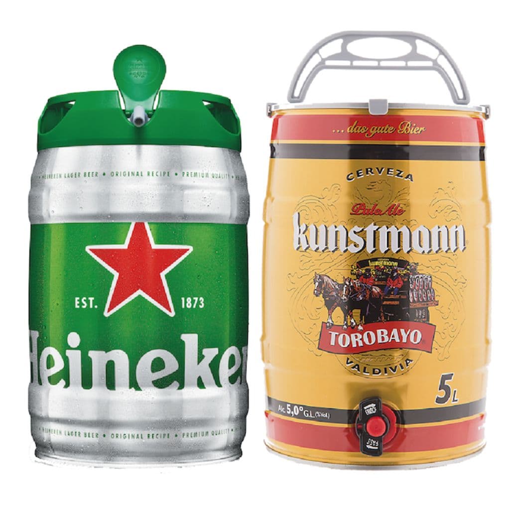 PACK BARRILES: Barril Cerveza Heineken 5 Litros + Barril Cerveza Kunstmann 5 Litros_1