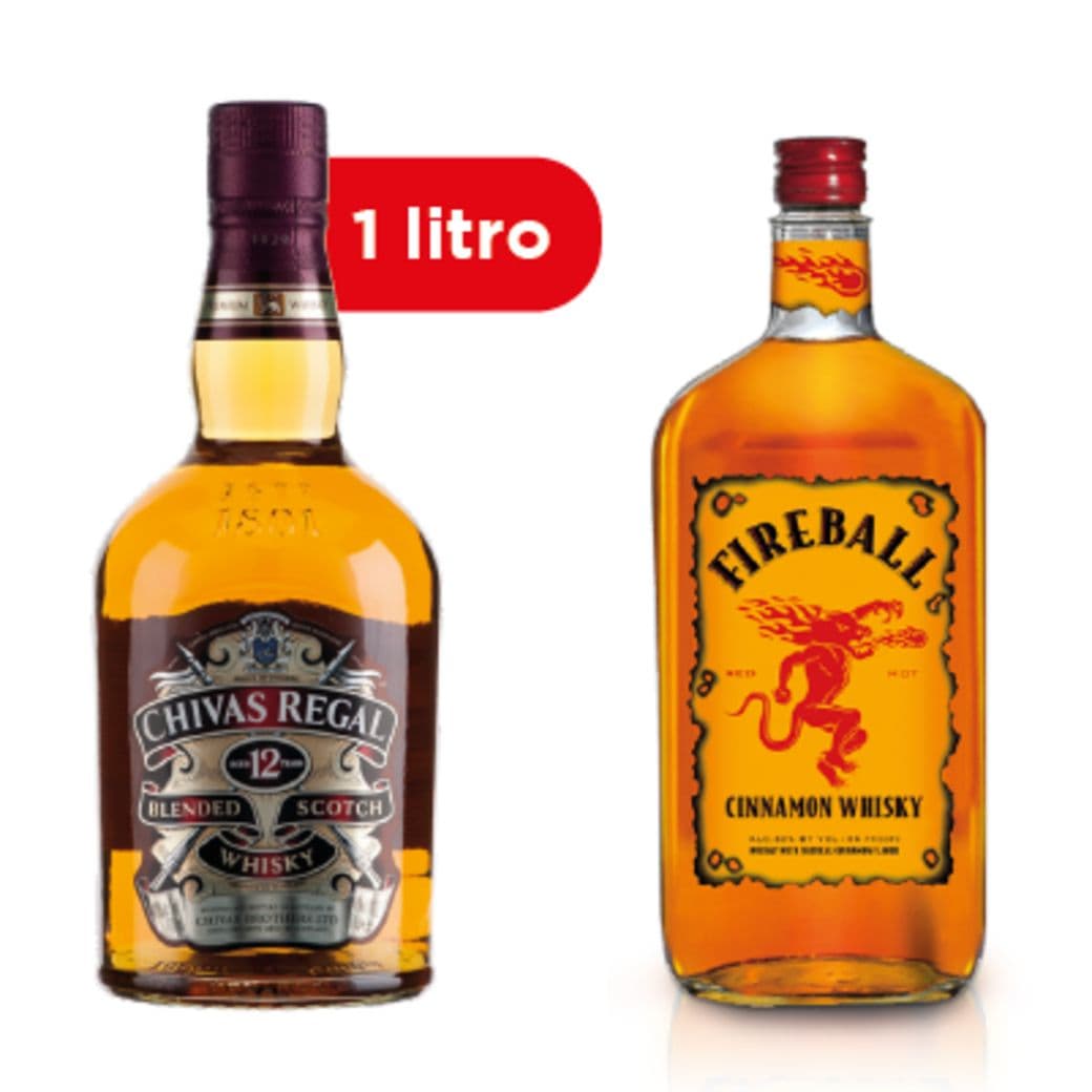 Whisky Chivas Regal 12 Años 1 Litro + Whiskey Fireball 750cc_1