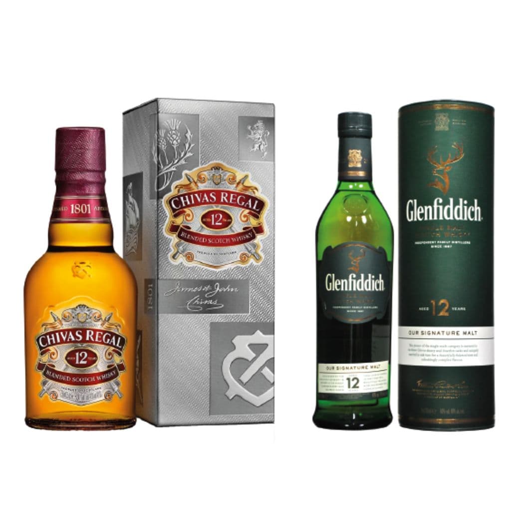 Glenfiddich 12 años 750cc + Chivas Regal 12 años 750cc_1