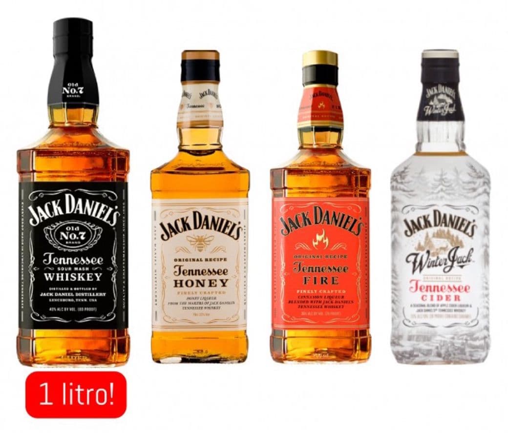 JACK PACK FULL: Jack Daniels N7 1 litro + Jack Daniels Honey 750cc + Jack Daniels Fire 750cc + Jack Daniels Winter 750cc_1