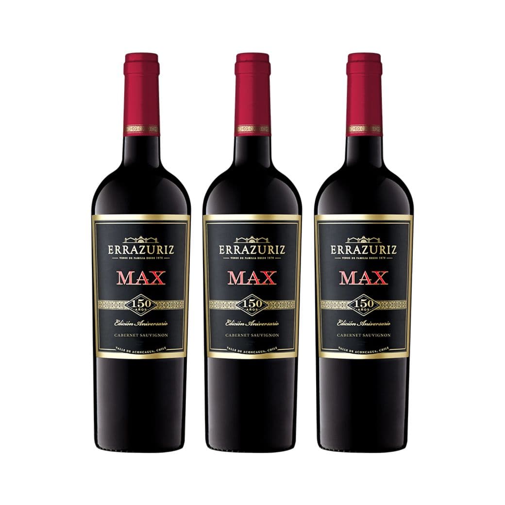 3x Vino Errazuriz Max Reserva Cabernet Sauvignon 750cc_1