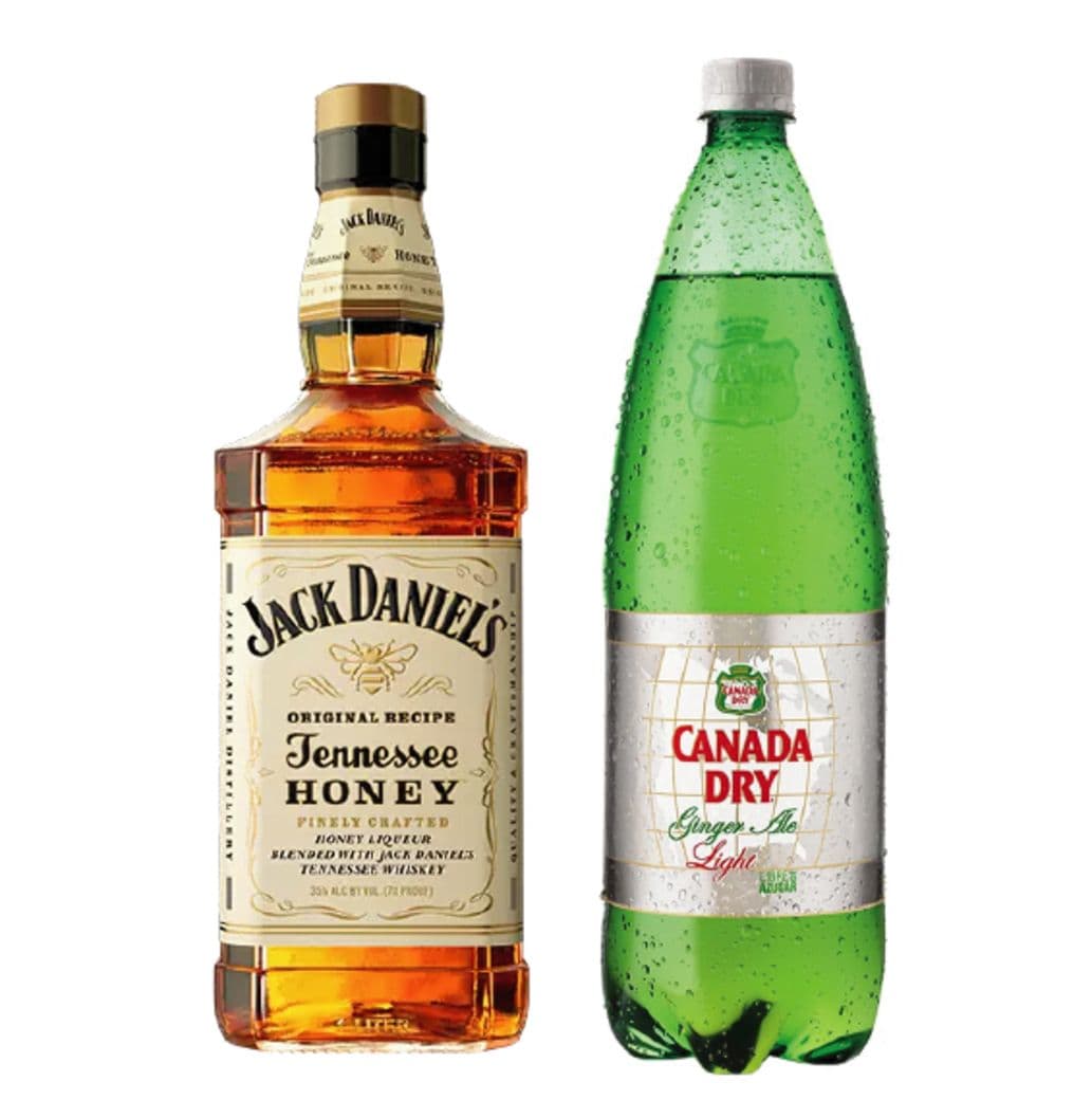 Whiskey Jack Daniels Honey 750cc + Canada Dry Ginger Ale Light 1.5 Lts_1