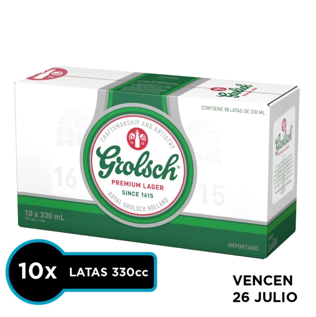 [VENCEN 26/07] 10x Cerveza Grolsch en Latas 330cc_1