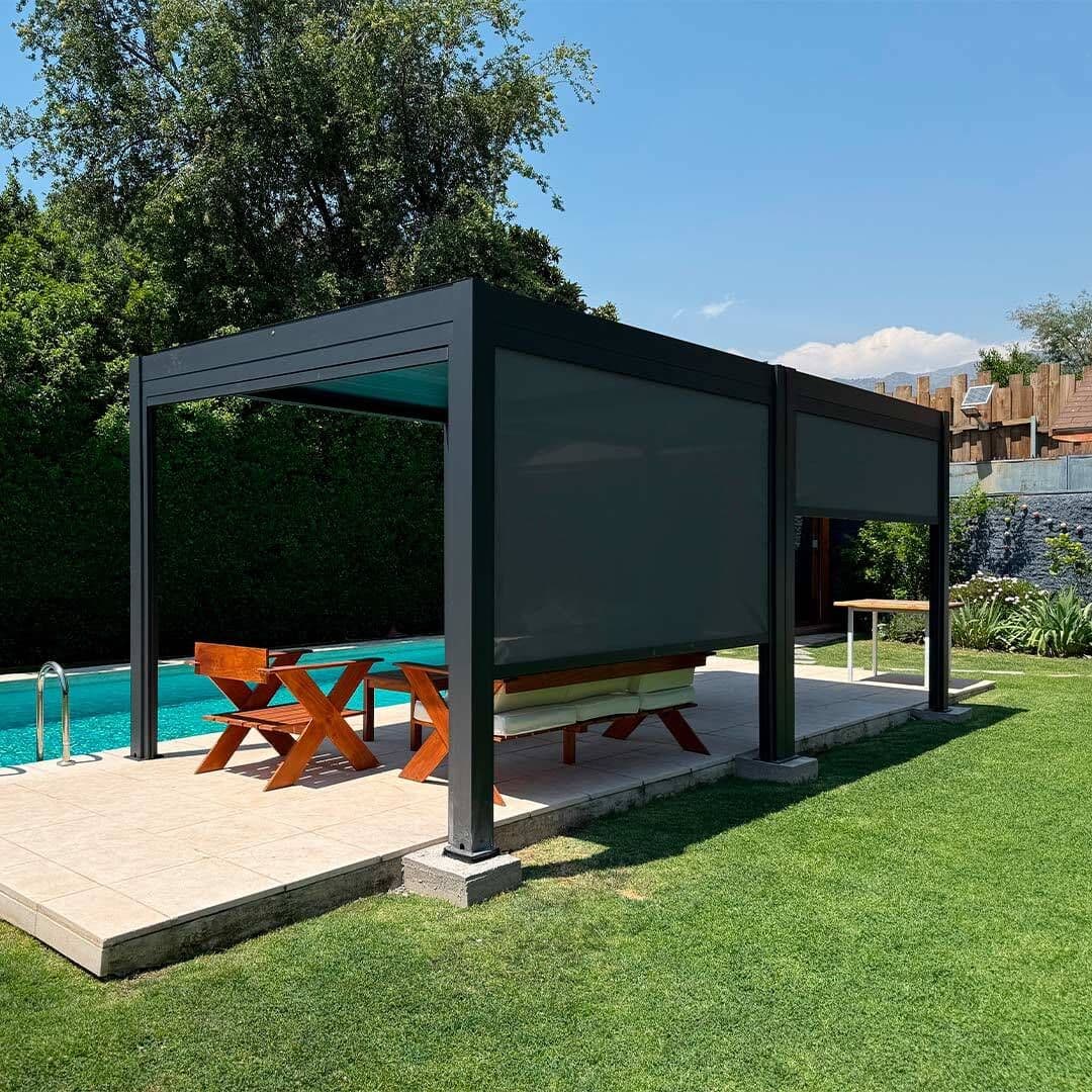 Pérgola Bioclimática Grafito Sunline by Hunter Douglas 3x3 mts_4