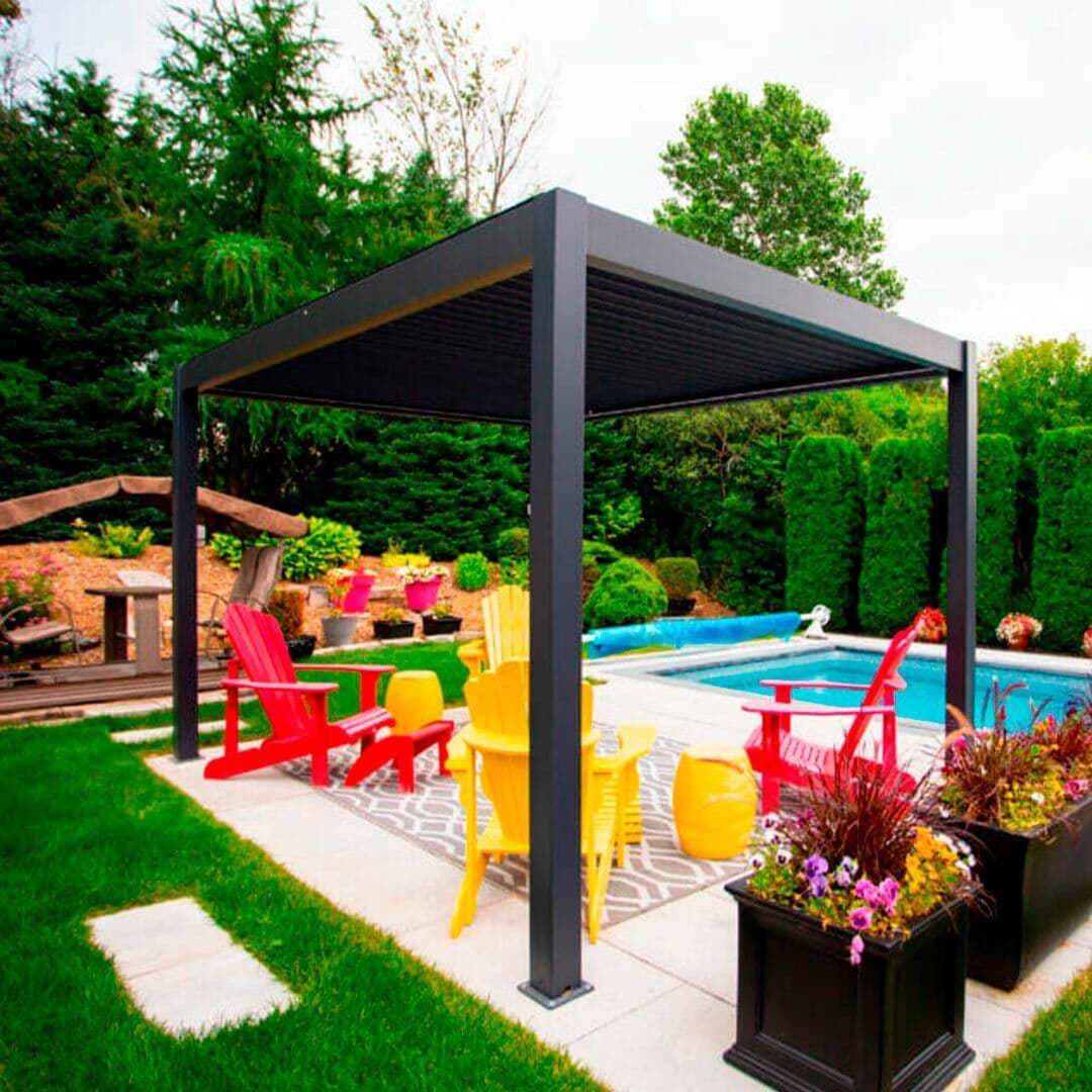 Pérgola Bioclimática Grafito Sunline by Hunter Douglas 3x4 mts_4