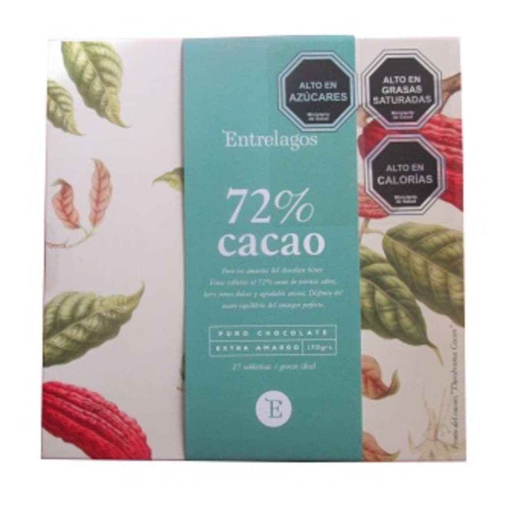 Caja Chocolate Entrelagos Puro Bitter 72% Cacao 148 gramos_1