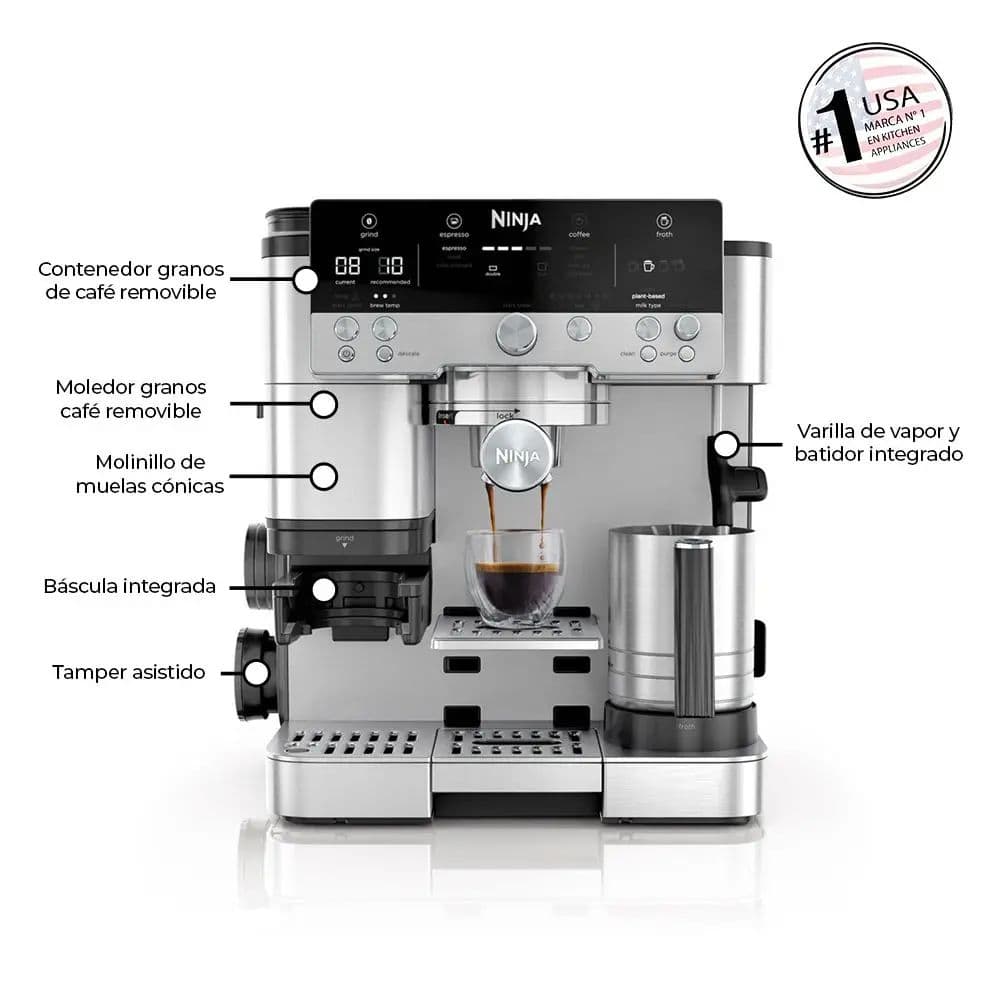 PACK NINJA - ILLY: 1x Máquina para Café - Cafetera Ninja Luxe Premier + 1x Café illy Grano Tostado Medio 250grs + 1x Café Illy Grano Tostado Clásico 250 grs._3