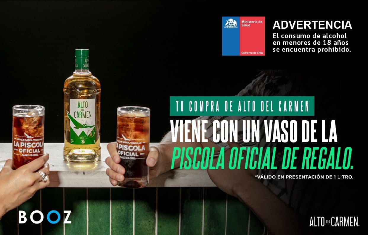 Pisco Alto del Carmen + Vaso 