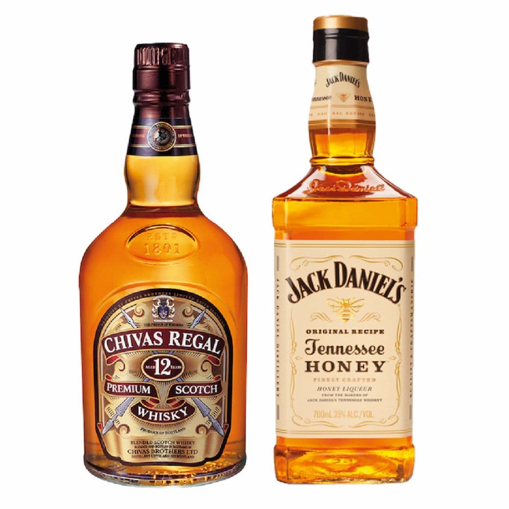 Whisky Chivas Regal 12 Años 750cc + Whiskey Jack Daniels Honey 750cc_1