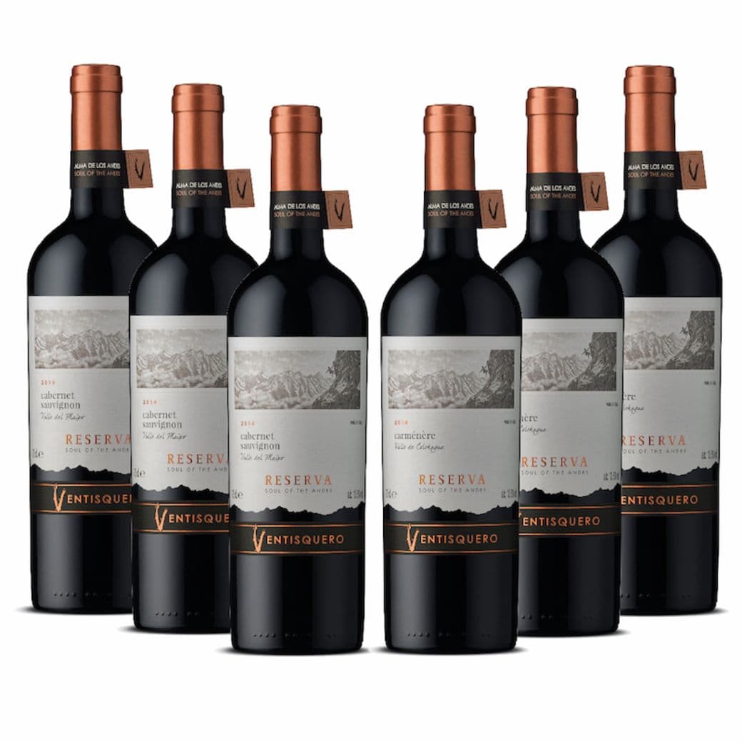 3x Ventisquero Reserva Cabernet Sauvignon 750cc + 3x Ventisquero Carmenere Reserva _1