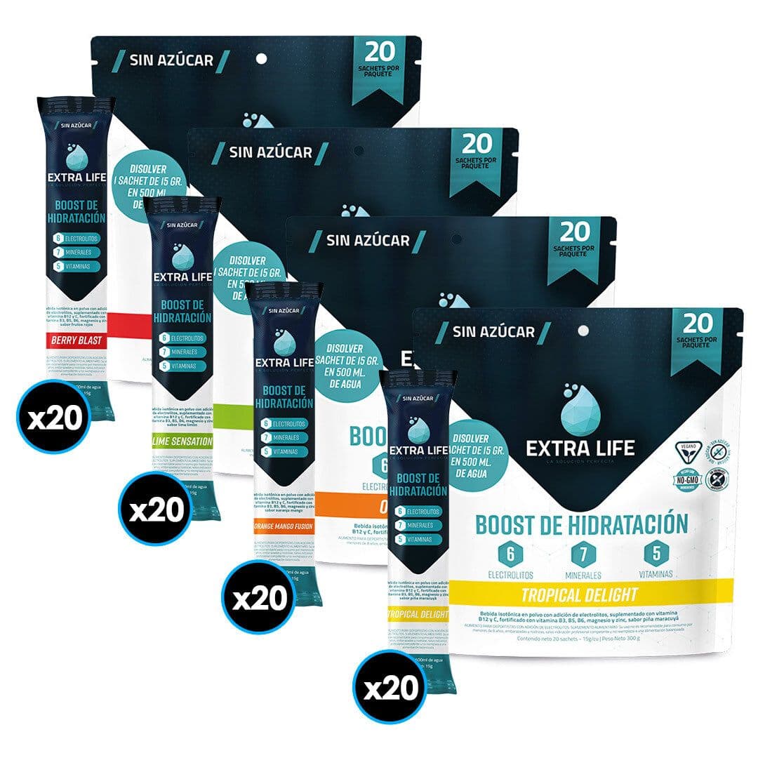 4x Boost Hidratación Extra Life 20 Unidades _1