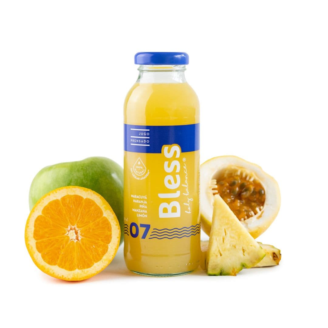 Jugo Bless 07 Maracuyá, Naranja, Piña, Mazana y Limón 300cc_1