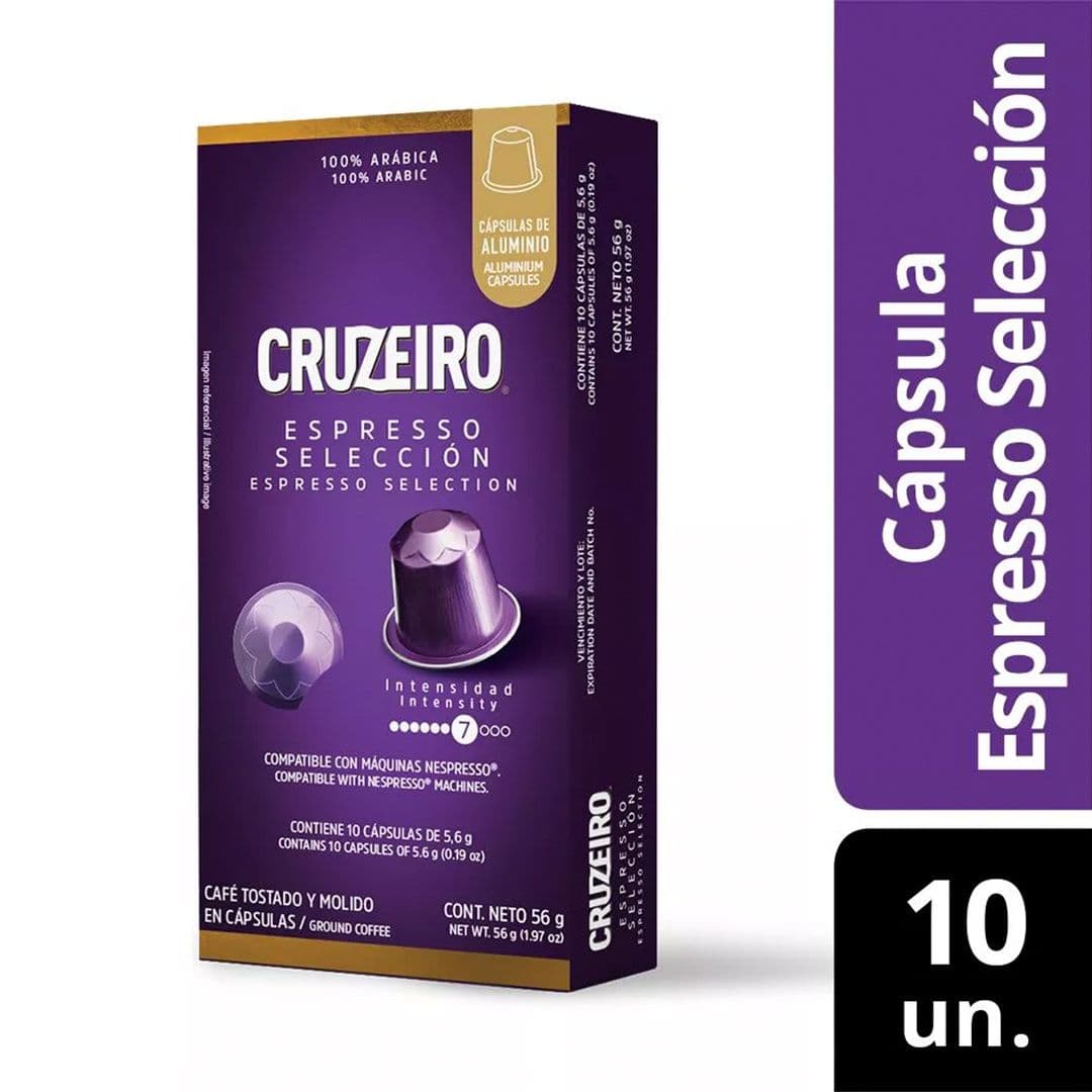 Cápsulas de Café Cruzeiro Espresso Selección Nespresso® Compatible (10 Unidades)_1