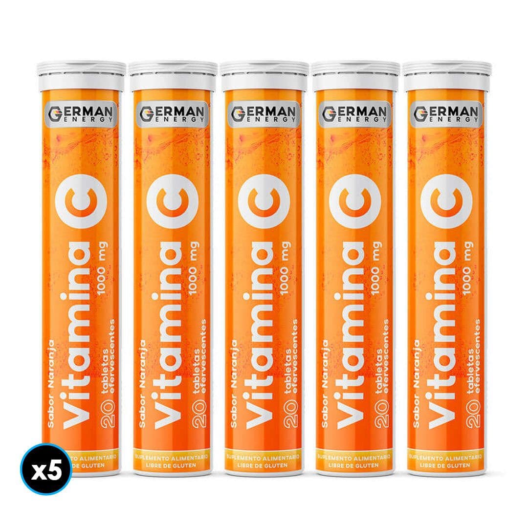 5x Vitamina C German Energy Naranja 1000 mg (20 tabletas efervescentes)._1