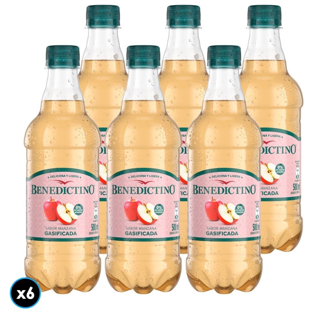 6x Agua Benedictino Manzana Con Gas 500cc_1