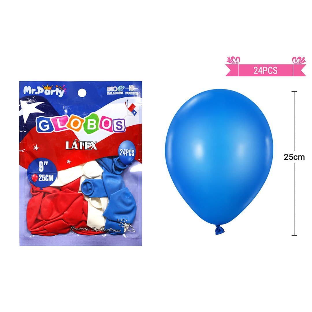 Globos Tricolor Fiestas Patrias 25cm (24 Unidades)_1