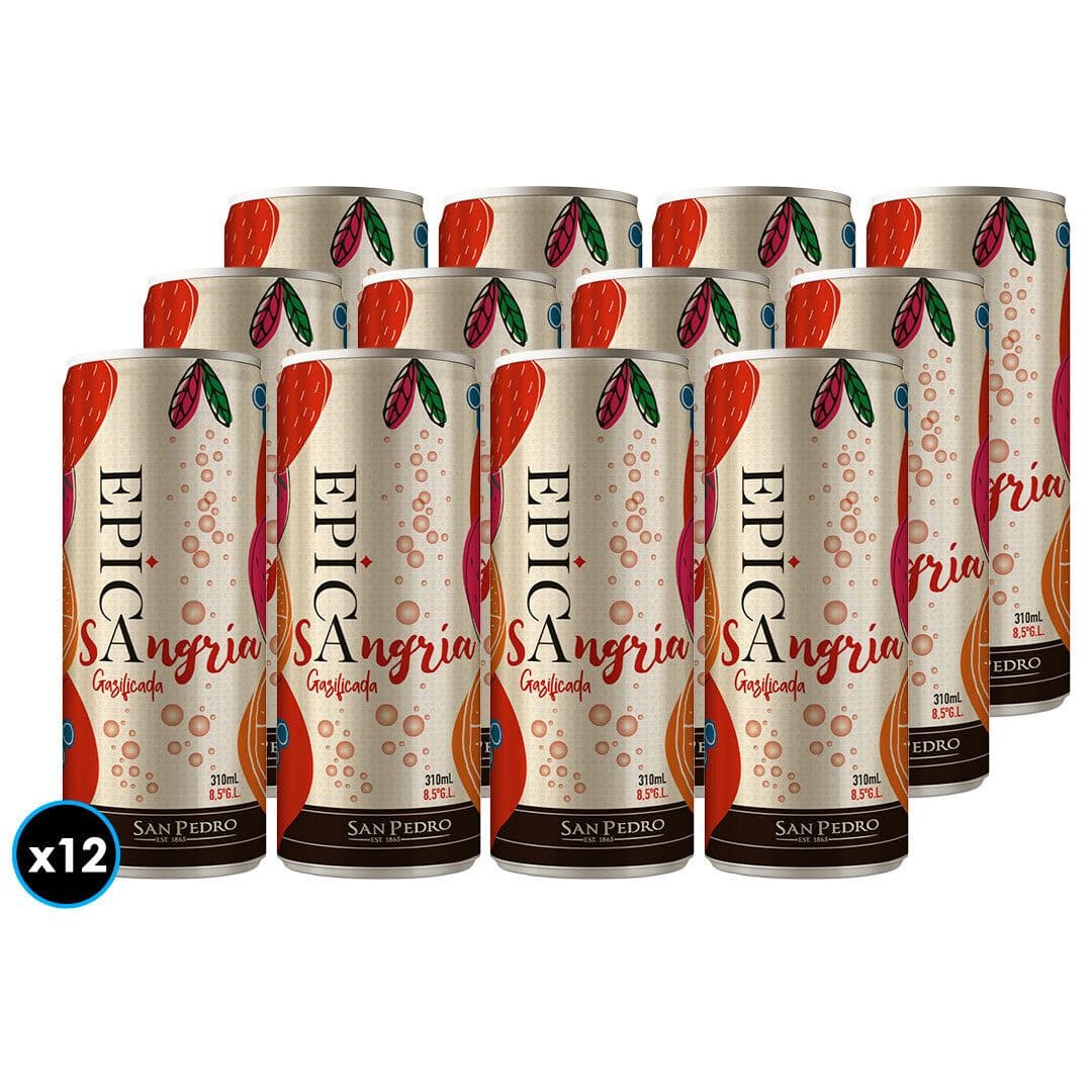 12x Sangría Épica Gasificada Lata 310cc 8,5°alc._1