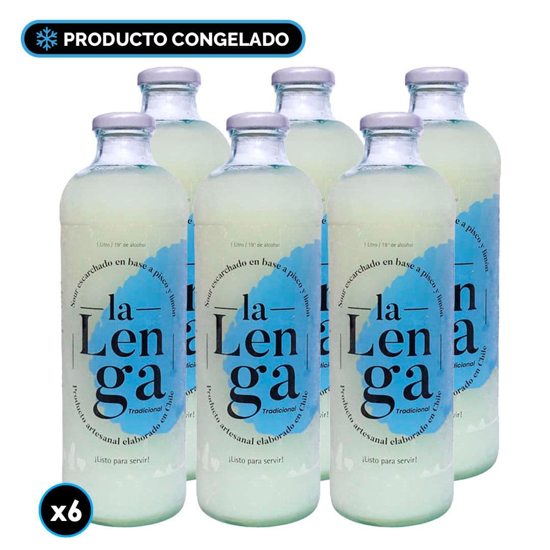 CAJA PISCO SOUR LA LENGA TRADICIONAL: 6X Pisco Sour La Lenga Tradicional 1 Litro_1