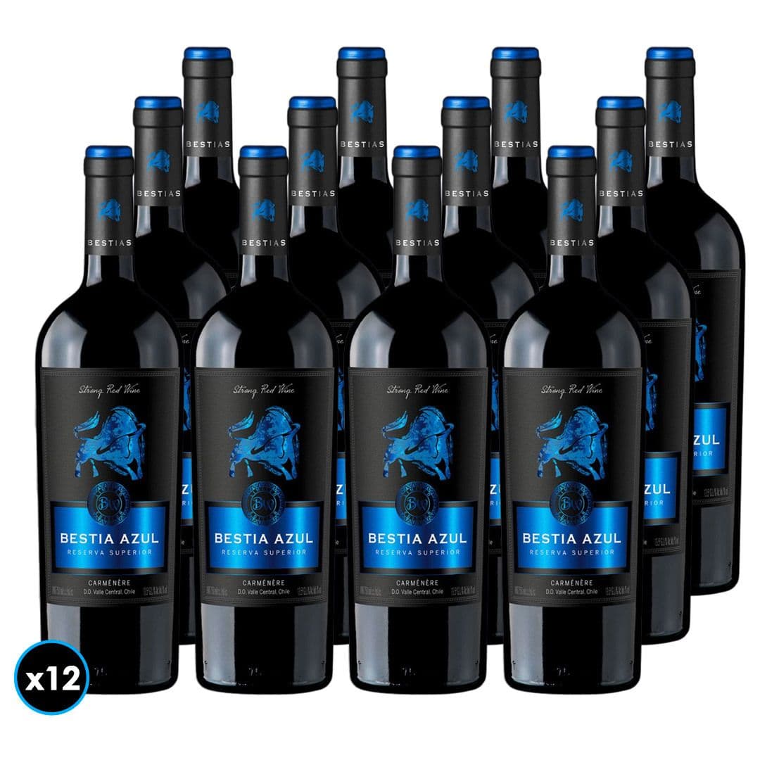 CAJA BESTIA AZUL (Carmenere): 12x Vino Bestia Azul Carmenere 750cc_1