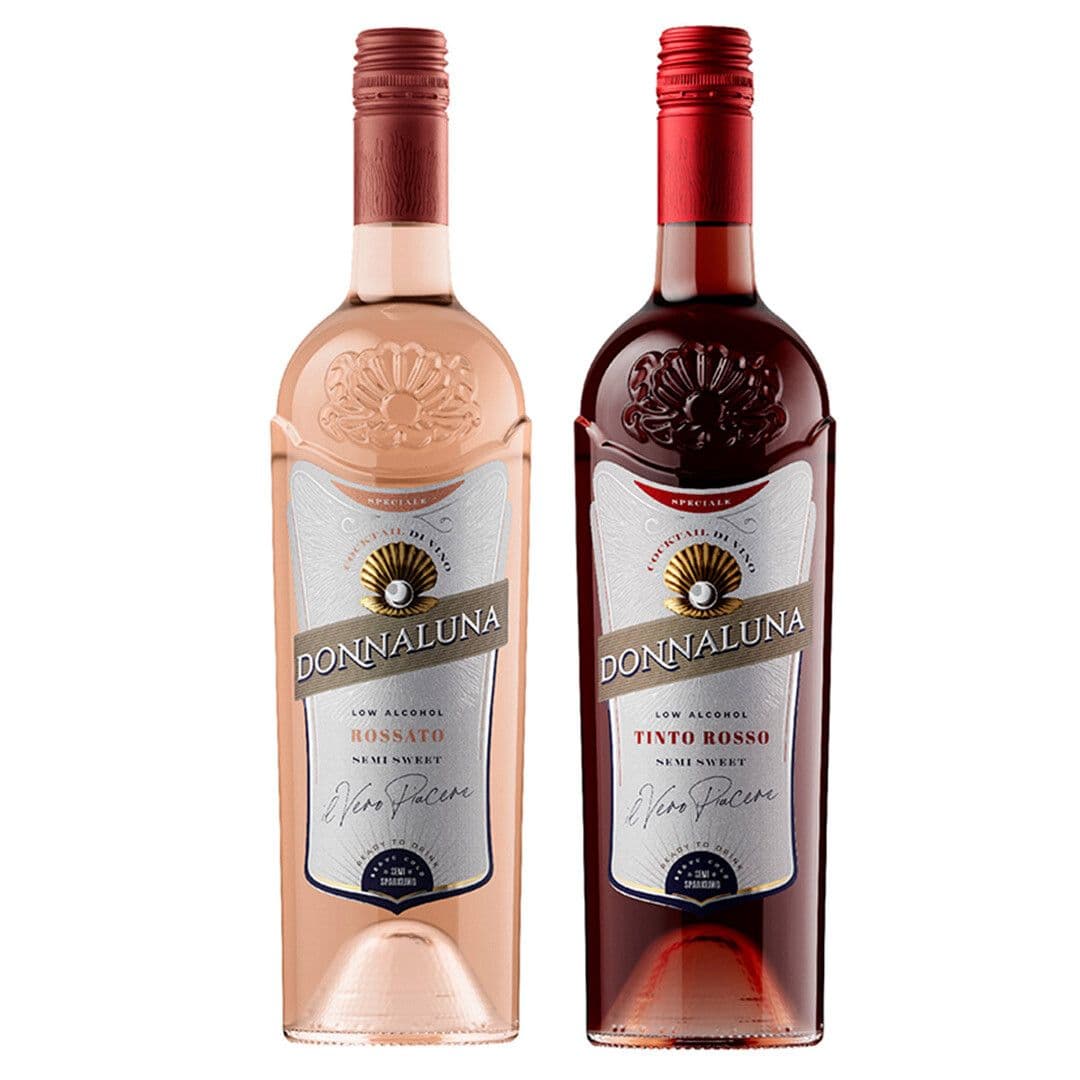 PACK CÓCTEL DONNA LUNA: 1x Cóctel de Vino Donnaluna Tinto Rosso Botella 750cc + 1x Cóctel de Vino Donnaluna Rossato Botella 750cc_1