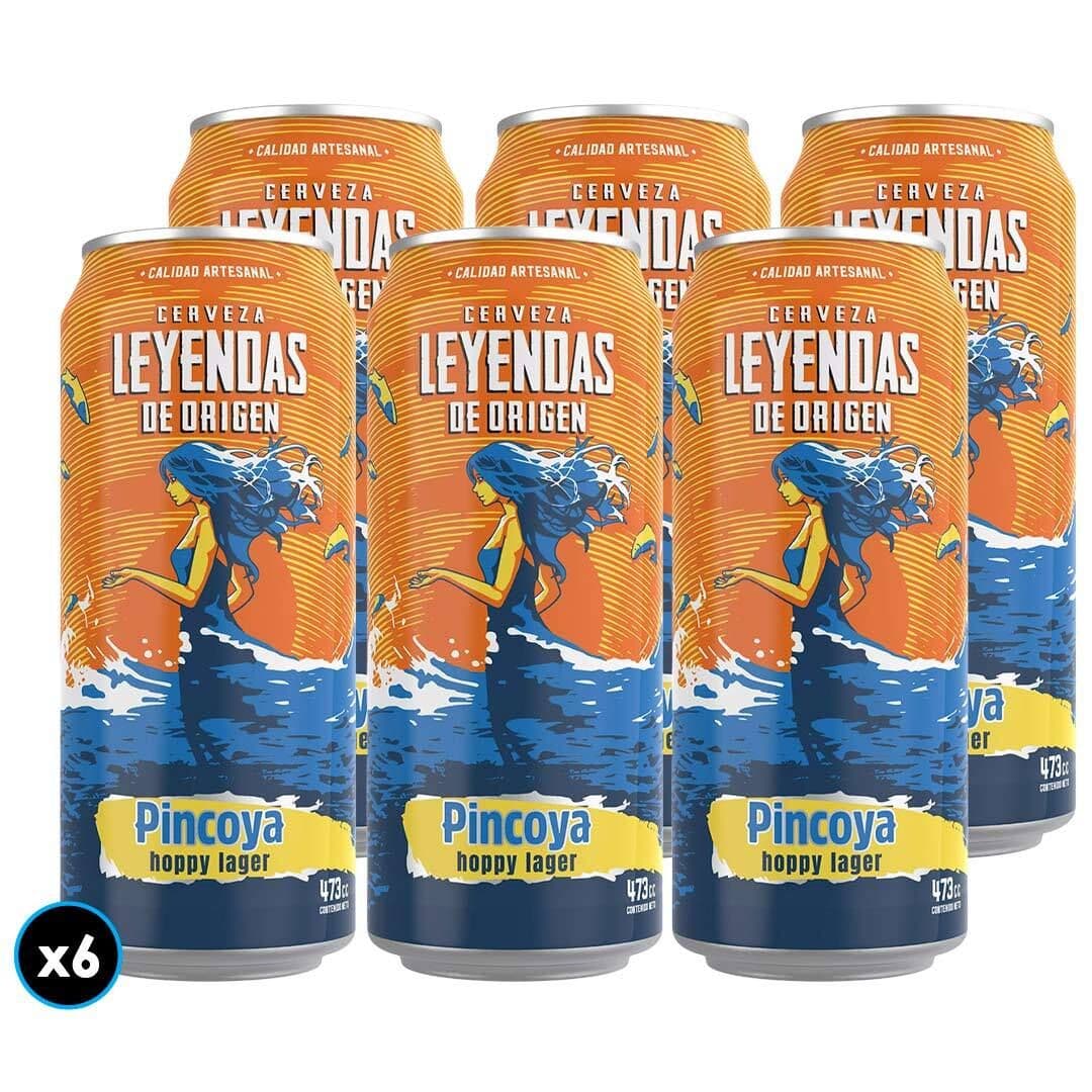 6x Cerveza Leyendas De Origen Pincoya Hoppy Lager 473cc_1